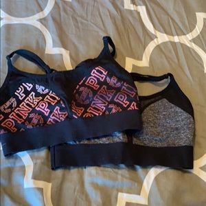 2 PINK SPORTS BRAS - S